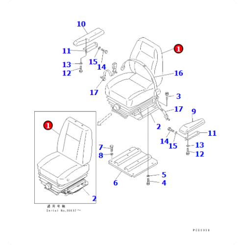 SEAT ASSY 17A-57-22112/17A5722112 is applicable to models such as bulldozers D155A D275A D85A etc