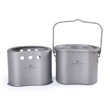 Boundless Voyage Titanium Cookware Set for Outdoor Camping and Backpacking