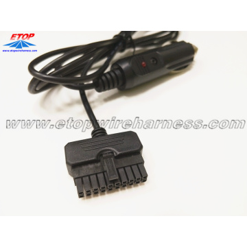 cigarette lighter cable to molded mini-fit connector