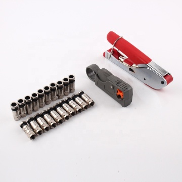 TV Cable Coaxial Cable RG59 RG6 Compression Connector Crimping Tools Set