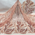 Bordado de designs de renda de bordado tecido por atacado de tecido bordado floral