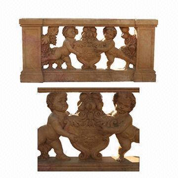 Carved Stone for Balcony Railings, with Children Design