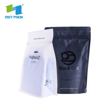 Factory Custom Trykt Plastic Coffee Packaging Zip Bag med ventil