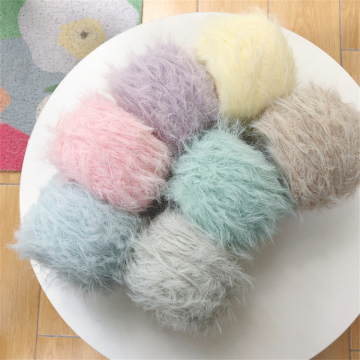 Wholesale 100% Nylon Feather Knit Yarn: Soft, Long Hair Mink Velvet Hand Crochet Thread
