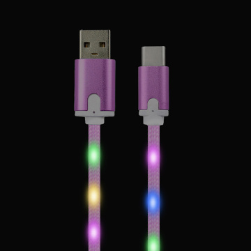 2017 trending products usb extension cable rapid type C charging cable with LED light