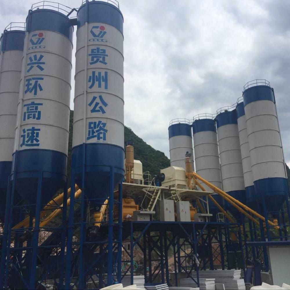 Thailand electric stationary 120m3h concrete batching plant