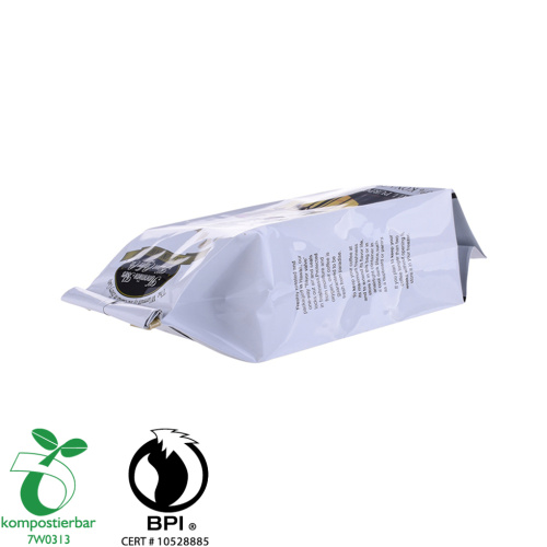 Paket kafe segel 4 sisi biodegradable dengan katup