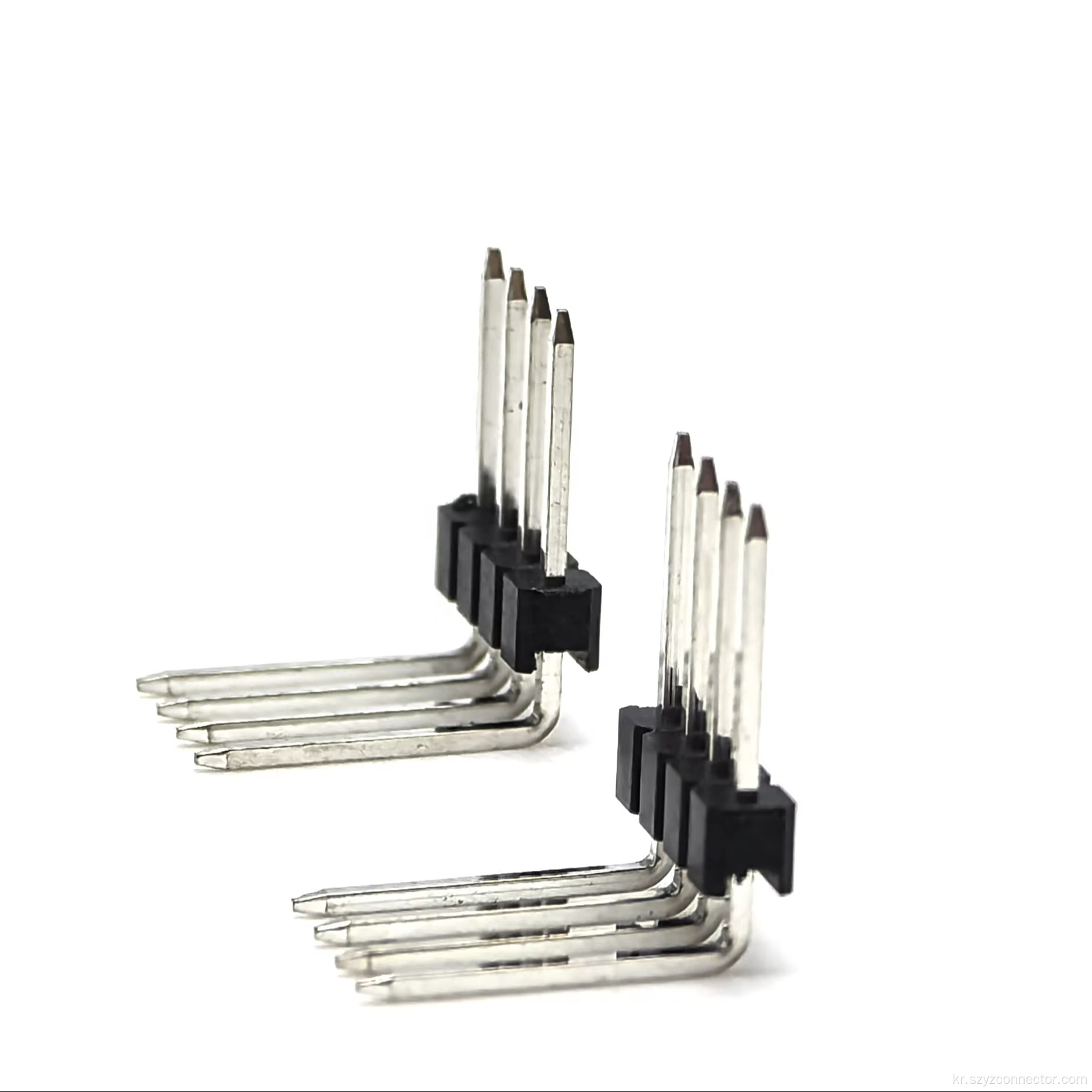 2.54mm 핀 헤더 단일 행 직각 4p