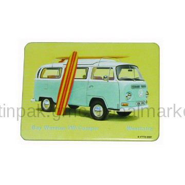 Rectangular metal refrigerator magnet
