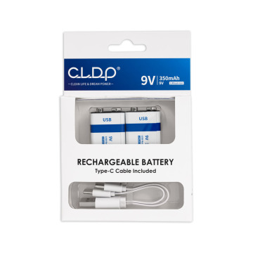9V Lithium USB rechargeable battery