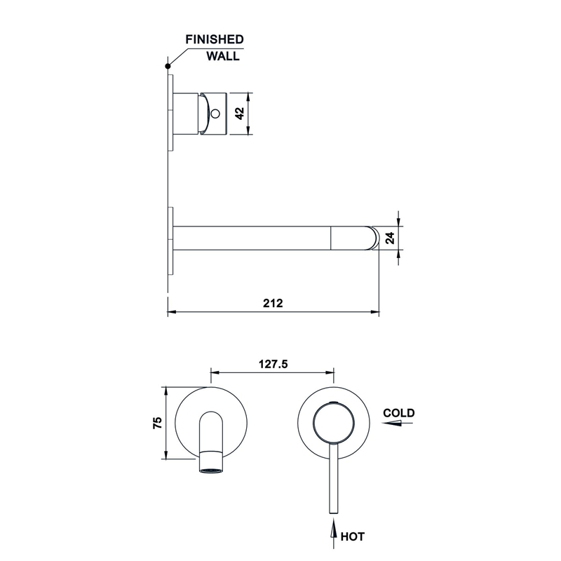 wall mount brass faucet