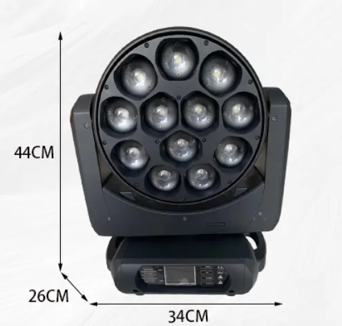 High Brightness 12Pcs LED Zoom Moving Head Light for Stage