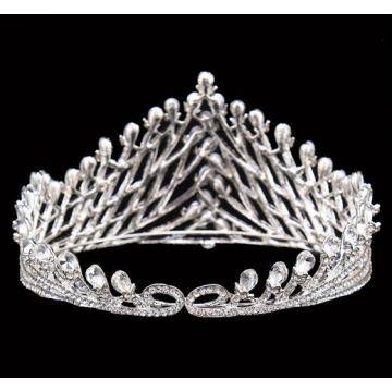 3.5&#39;&#39;Fashion Tiaras barrocas plateadas plata de la corona