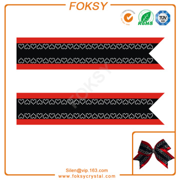 heart shapes cheer bow strips rhinestone transfers