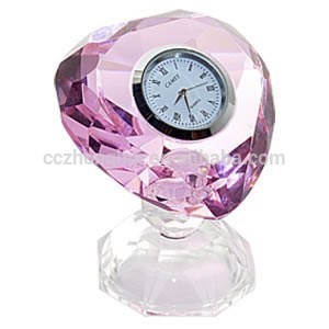 2016 Wholesale crystal diamond insert clock for decoration
