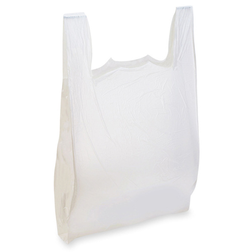 OEM Logo Printed White Plastic Vest Shopping Bag
