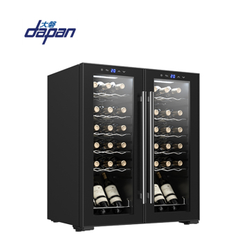 Dual Zone Double Door Wine Cooler Fridge - Cellar Display Glass Door