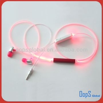 2014 fashion bullet flashing earphone LED lighting earphone