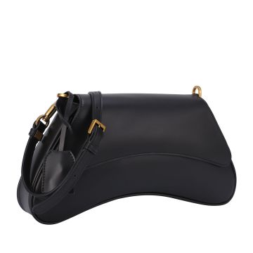 Crescent Genuine Leather Shoulder Bag