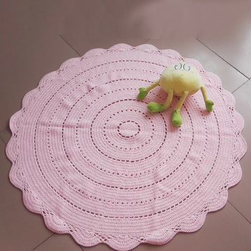 Wholesale cotton material nursery room floor round crochet rug