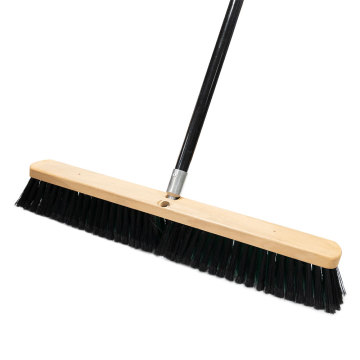 Wholesale Wood Push Broom - 18-24 Inches Rough Bristles for Warehouse & Industrial Floors