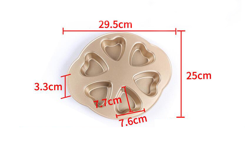 6 Cavity Heart shaped Muffin Cupcake Pan05