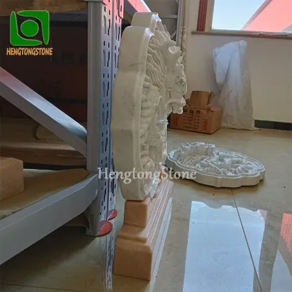 Chinese Style White Marble Dragon Wall Relief for Home Office Decoration