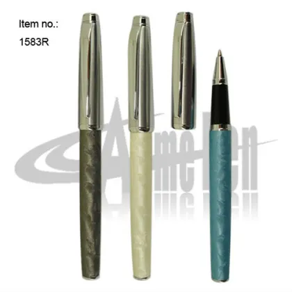 New Arrival Novelty Design Classic PU leather Metal Roller Ball Pens