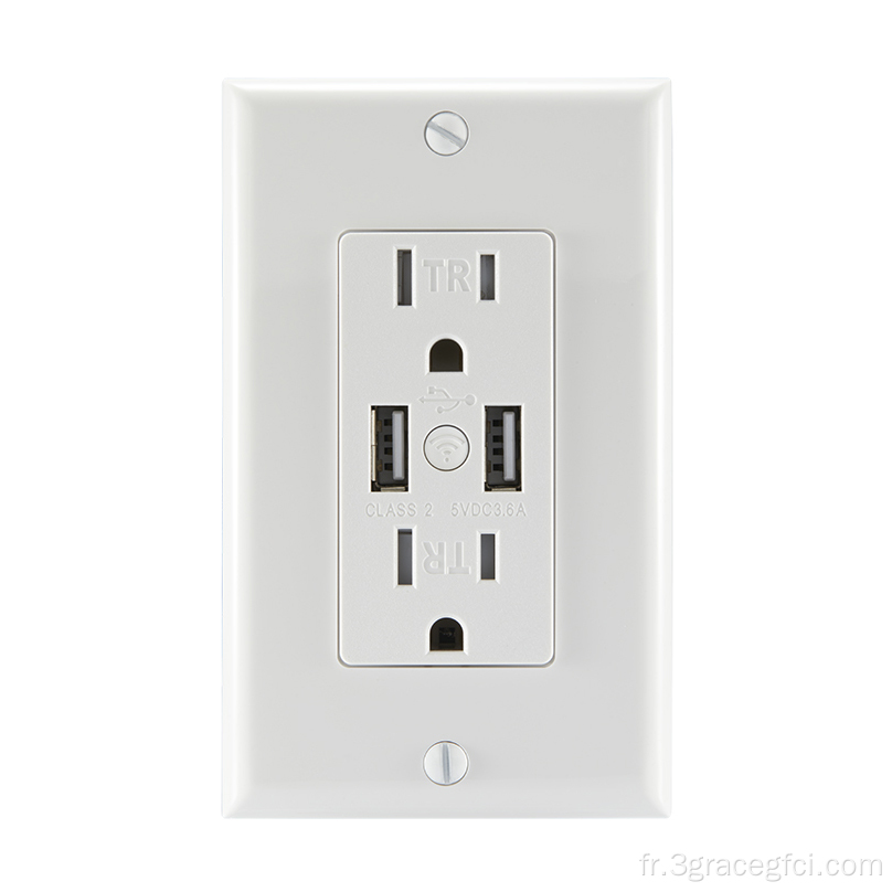 Type C USB Wall Outlet Rectacle Fast Charger