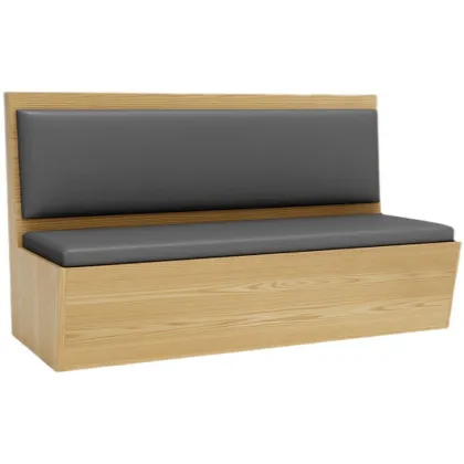 Wood and leather dining room sofa