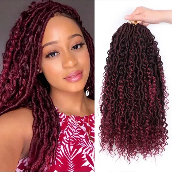 2021 Factory wholesale 18inch Messy Goddess Locs River Faux Locs Crochet Braid Passion Twist Nu locs Hair Extensions for woman