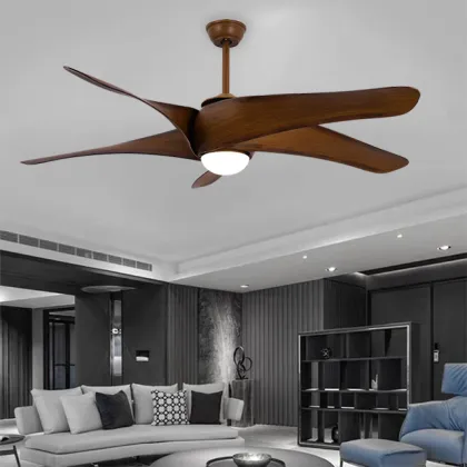 Nordic Minimalist Solid Wood Ceiling Fan Lights