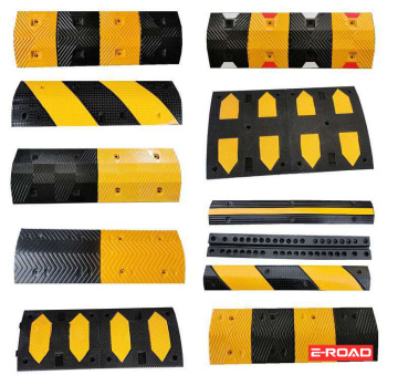 Reflective Yellow Black Road Rubber Speed Bumps