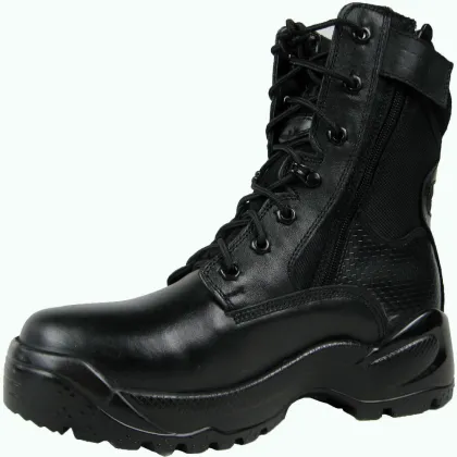 black knight safety boots with steel toe cap and side zipper