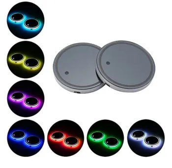 LED Coaster: 7 Color Changing Cup Holder with USB Charging