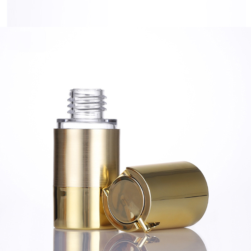 Gold color ABS plastic airless serum pump bottle