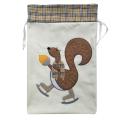 Christmas sack with Cute squirrel pattern