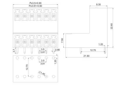 KEFA Brand KF2EDGRT-3.5 Pluggable Connector
