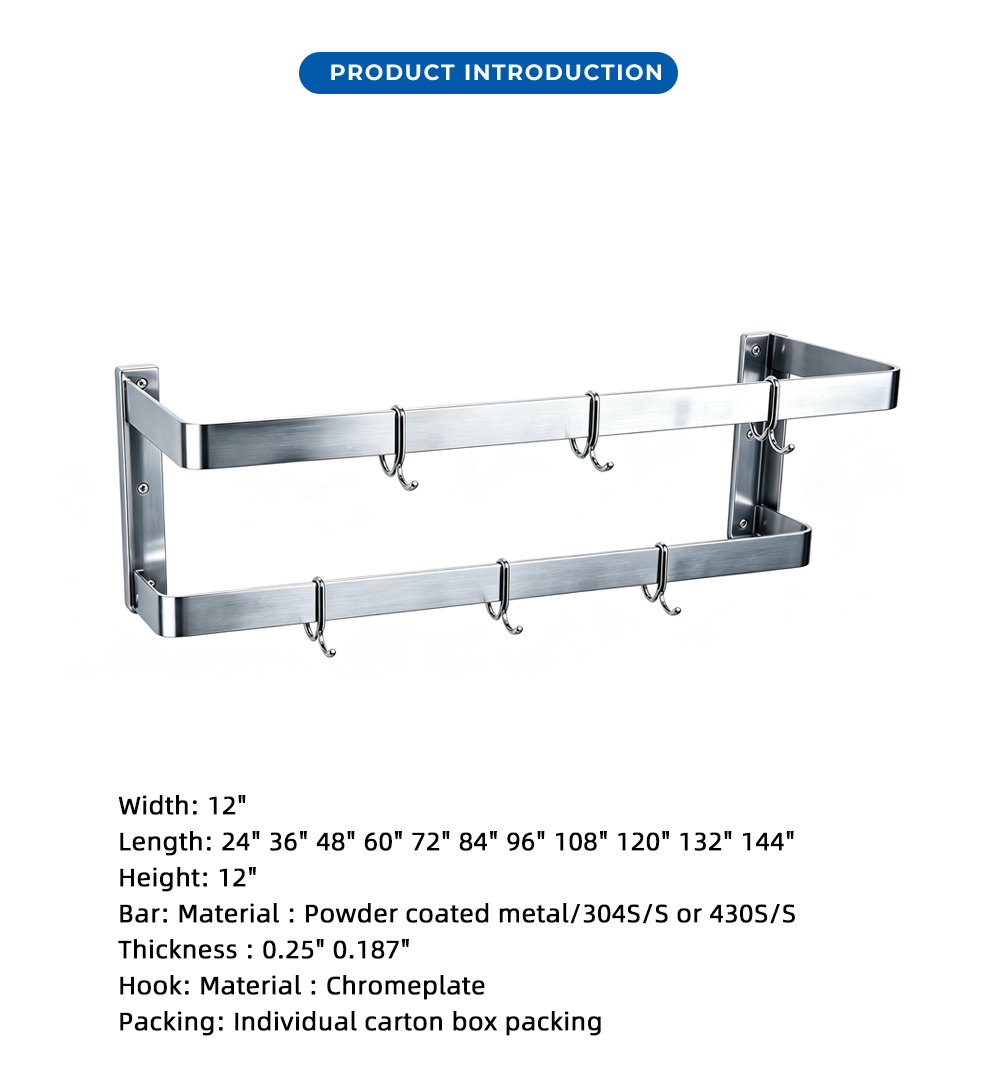 Double Tier Stainless Steel Wall Mount Utensil X