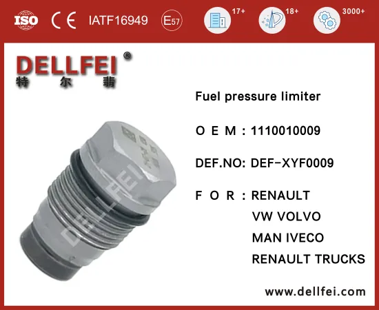 Fuel Pressure Relief Valve Limiting Valve 1110010009 for IVECO,VOLVO,MAN,VW,RENAULT,RENAULT TRUCKS