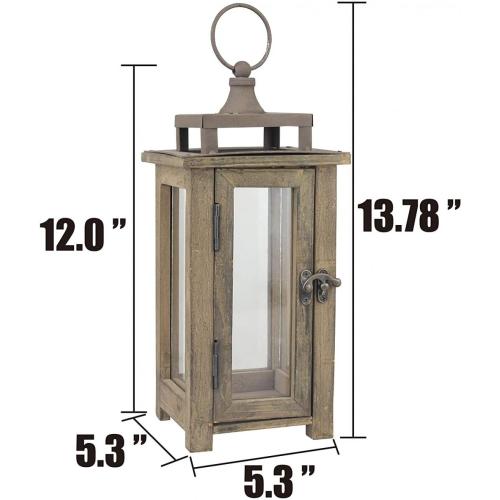 Lantern Decorative Rustic Wooden Hurricane Candle Lantern Supplier