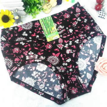 OEM wholesale China cheap black sexy women printed flowers fancy underwear 5671