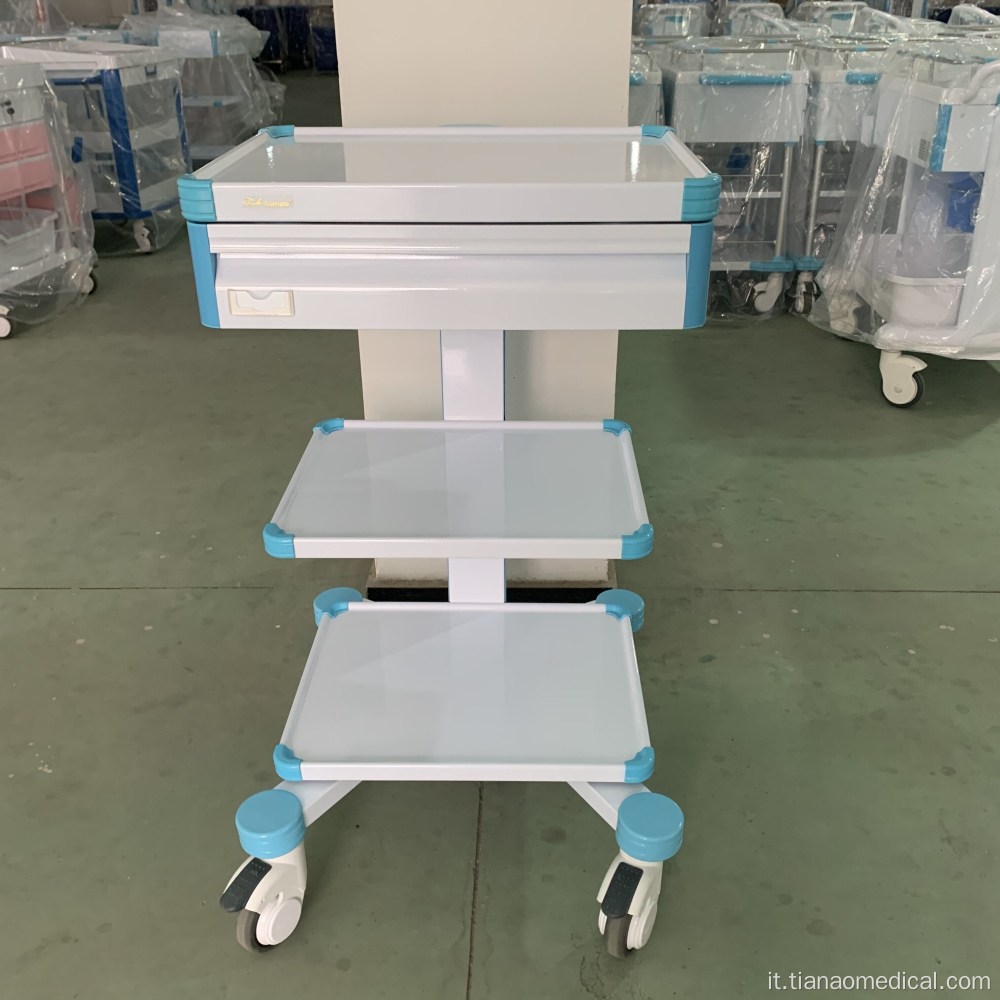 Carrello portastrumenti staccabile in acciaio per ospedale