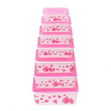 Hotsale 7 Crisper PP Storage Bowl Set Food Box/Container