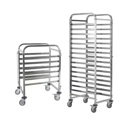 Stainless Steel Bread Pan Bakery Tray Rack Trolley
