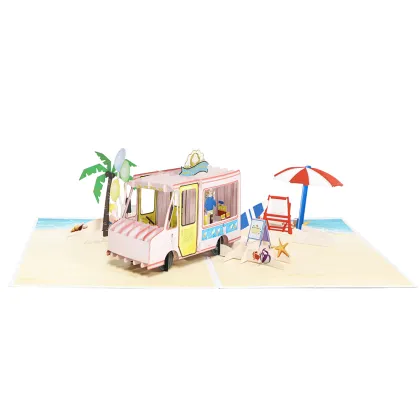 3D Pop Up Birthday Ice Cream Truck Card