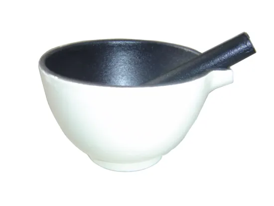 Enameled Iron Mortar and Pestle