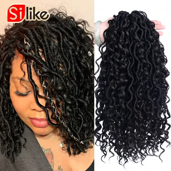 Silike Goddess Locs Crochet Hair 24/stands synthetic Curly Braiding Faux Locs braid 24inch Bohemian Hair Soft braids