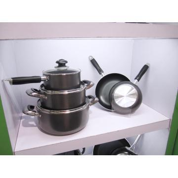 pressed aluminium non stick cookware set
