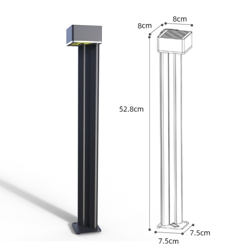 2000mAh Lithum Battery Aluminum Alloy Solar Bollard Light